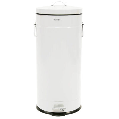 Charles Bentley Retro 30L Pedal Bin - White Charles Bentley Retro 30L Pedal Bin - White